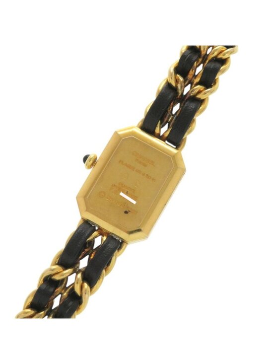 Chanel Premier M Leather Black Gold Quartz Watch Dial